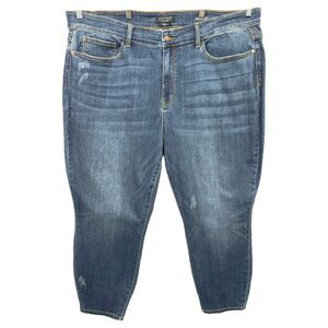 Judy Blue Plus‎ Size 24W Jeans Relaxed Fit Distressed Mid Rise Dark Blue 1614